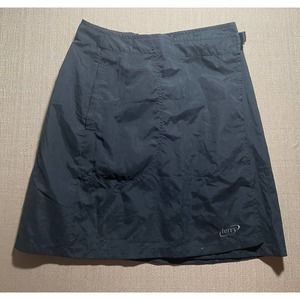 Terry Bicycle Wrap Skirt Women’s Small Made In USA Black Embroidered Logo EUC